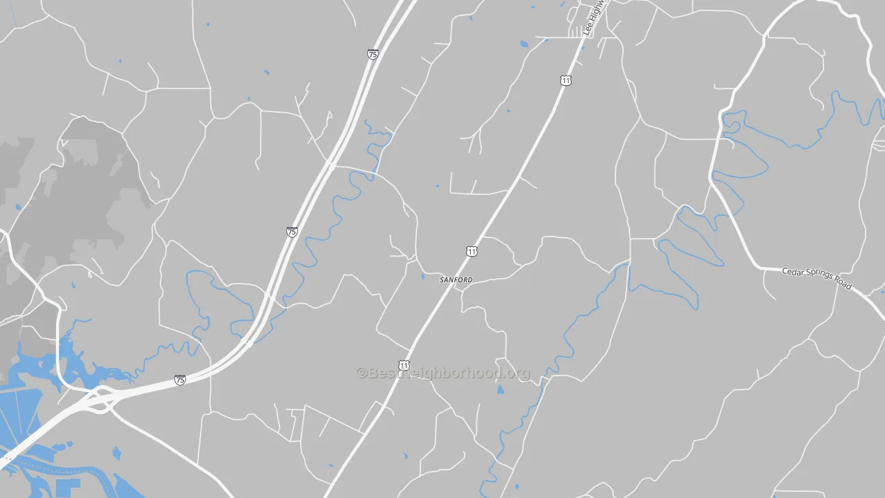 Transit Grade map of Sanford, TN