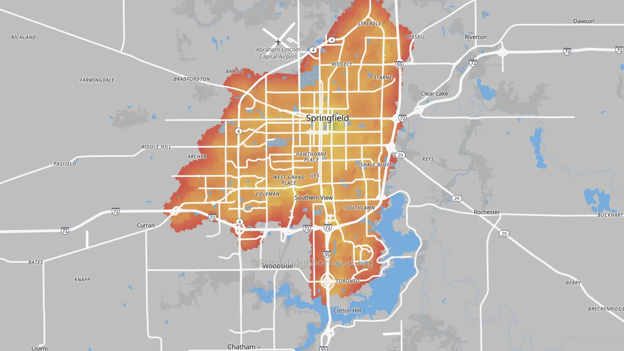 Transit Grade map of Sangamon County, IL