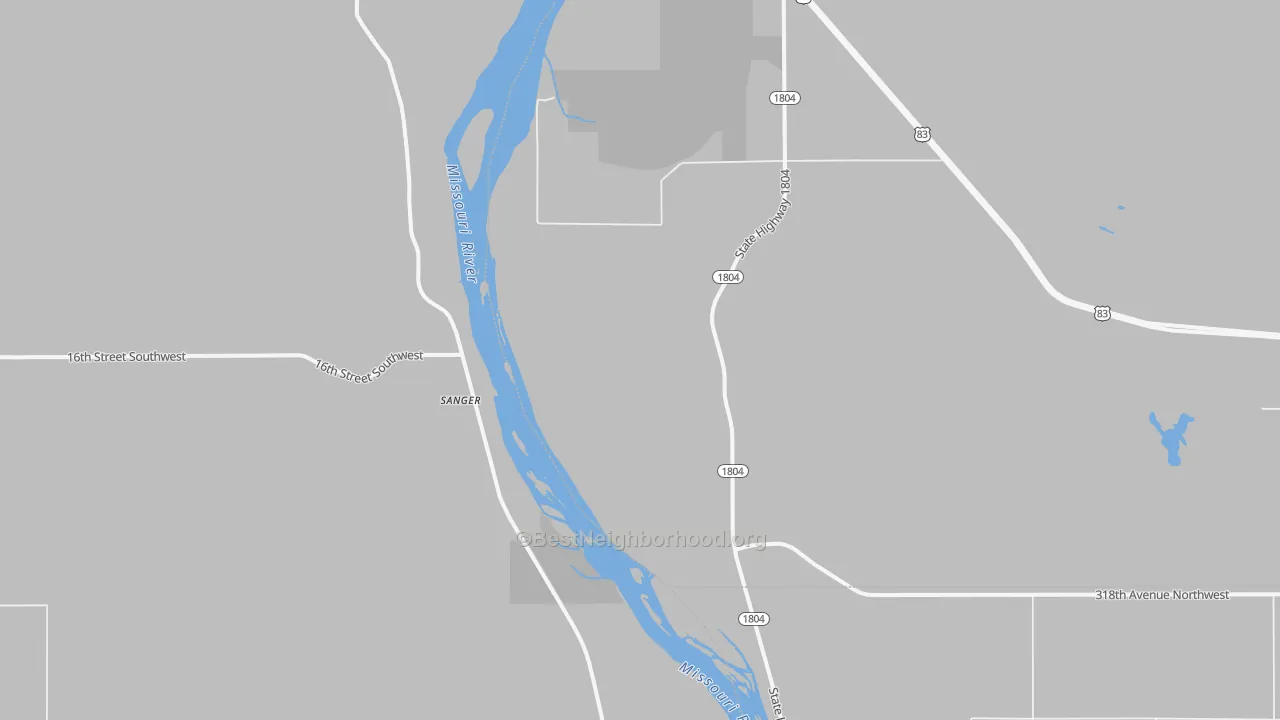 Transit Grade map of Sanger, ND