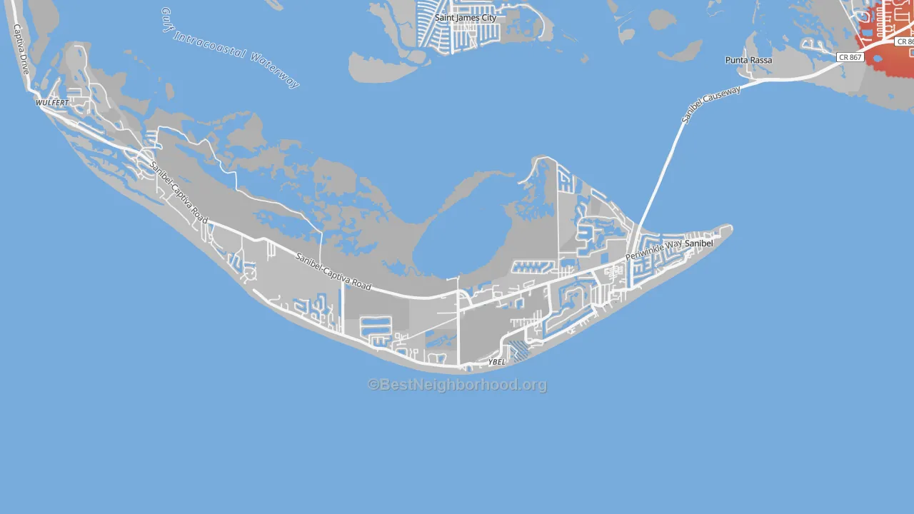 Transit Grade map of Sanibel, FL