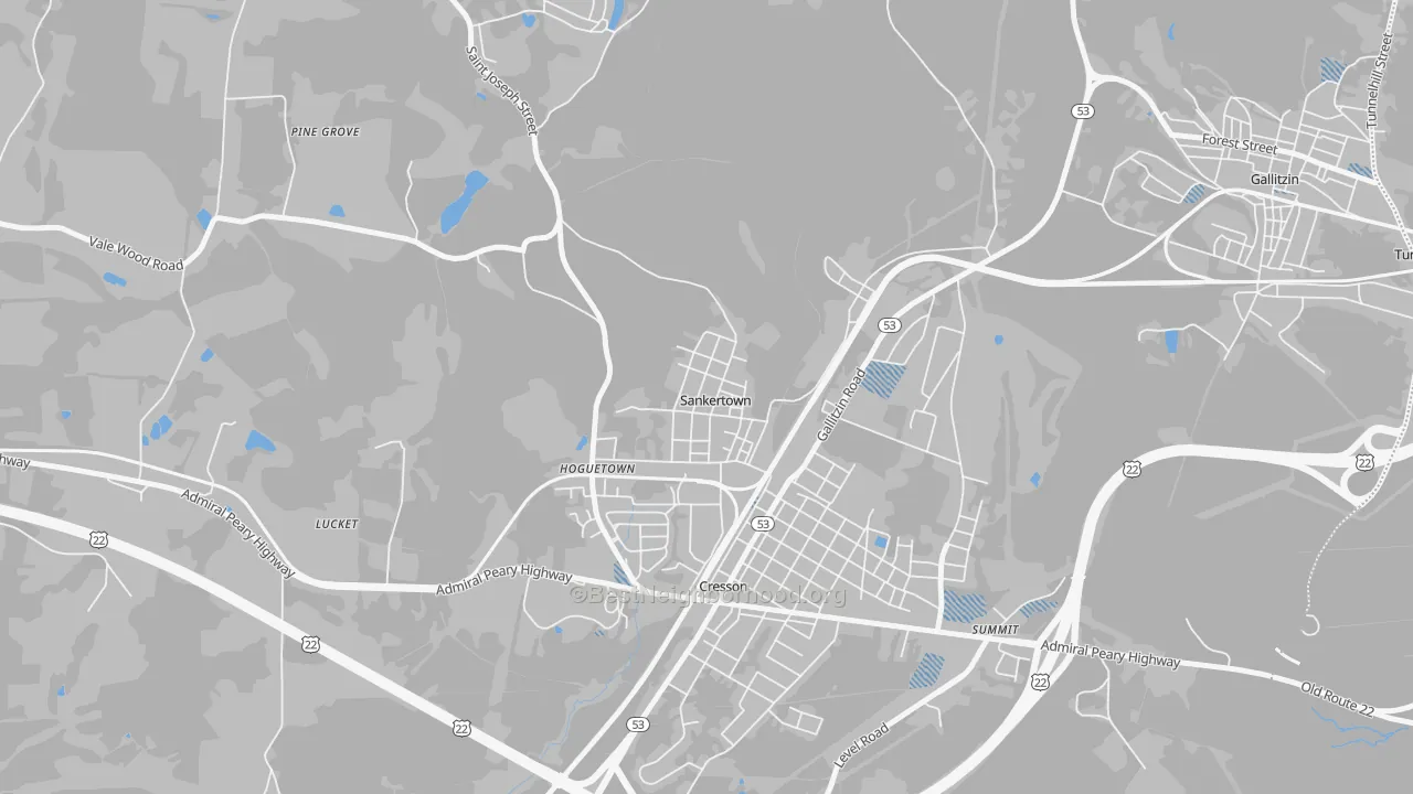 Transit Grade map of Sankertown, PA