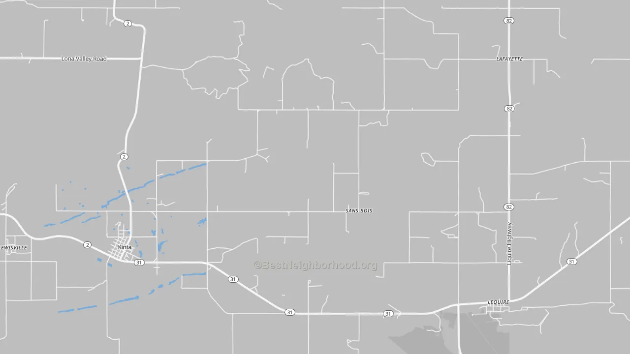 Transit Grade map of Sans Bois, OK