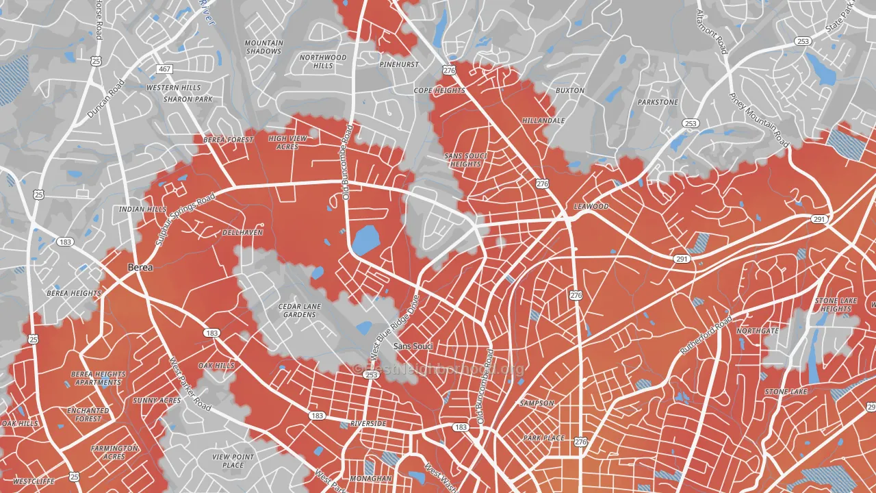 Transit Grade map of Sans Souci, SC
