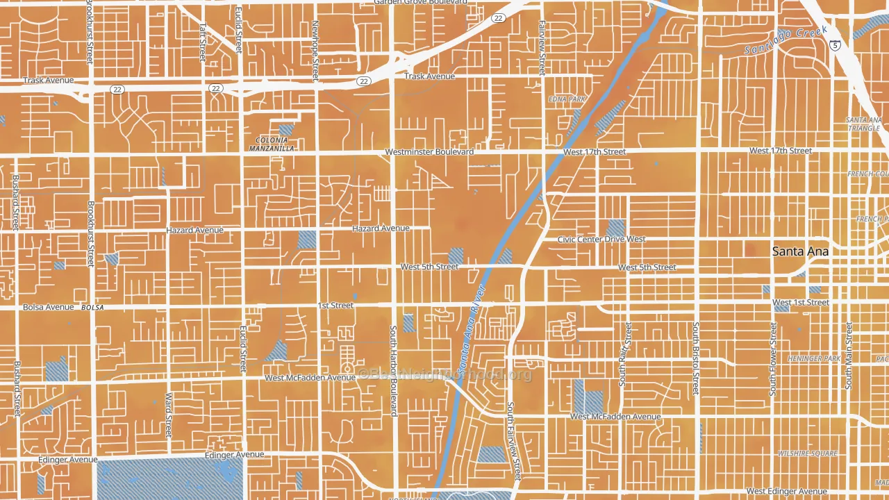 Transit Grade map of Santa Anita, Santa Ana, CA