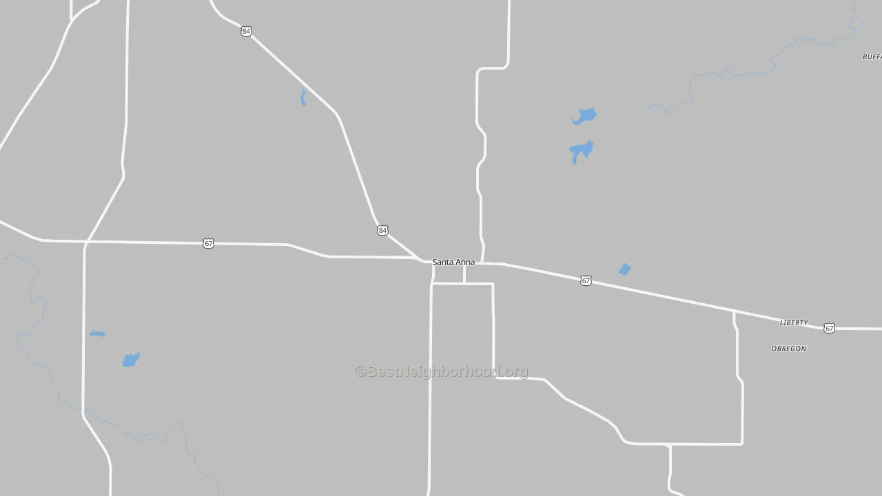 Transit Grade map of Santa Anna, TX