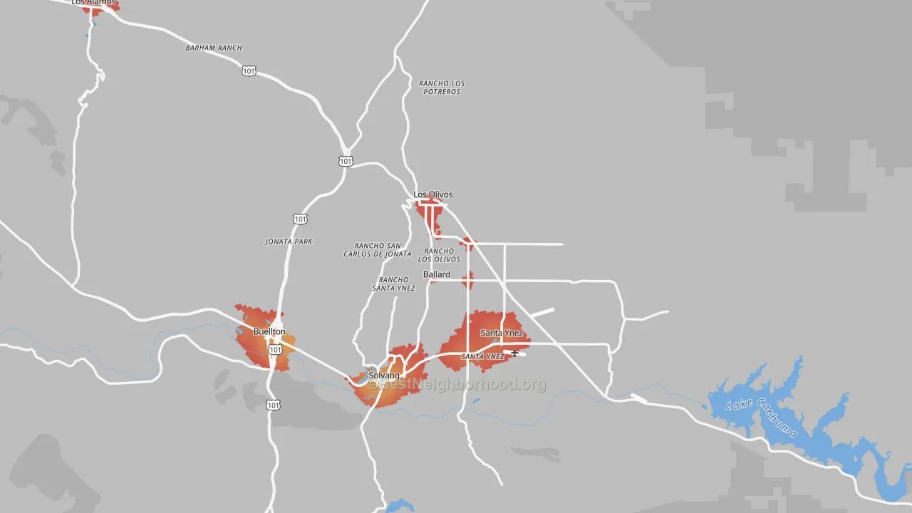 Transit Grade map of Santa Barbara County, CA