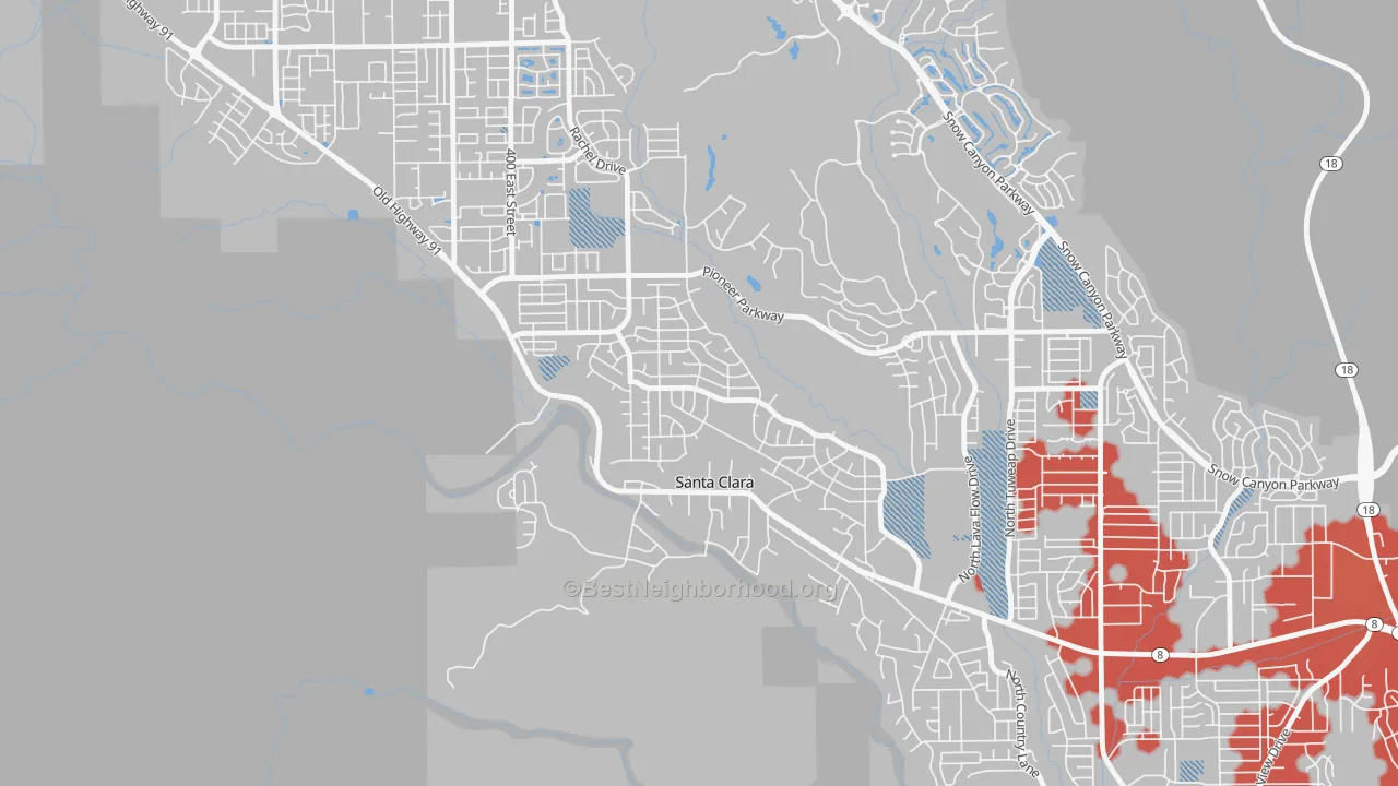 Transit Grade map of Santa Clara Heights, Santa Clara, UT