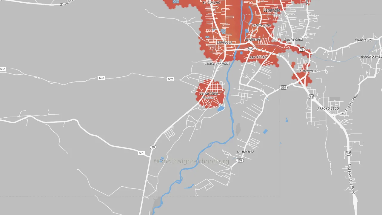 Transit Grade map of Santa Clara Pueblo, NM