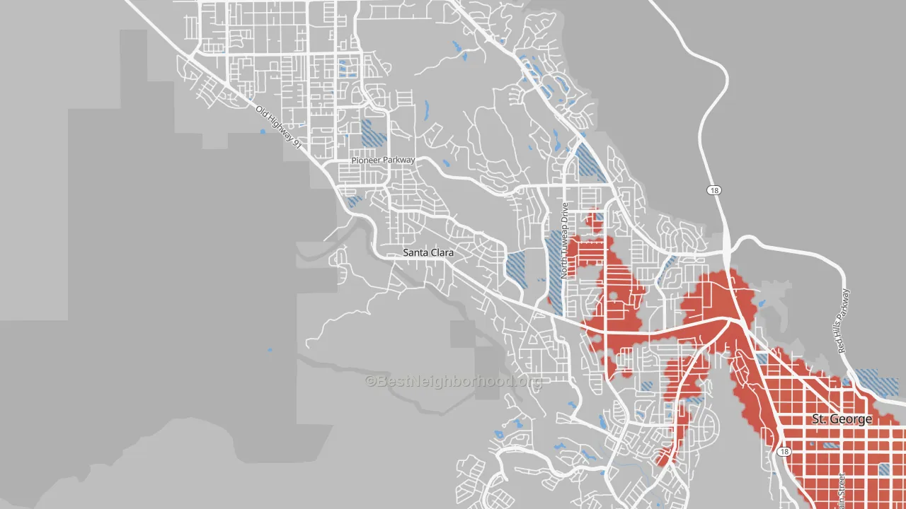 Transit Grade map of Santa Clara, UT