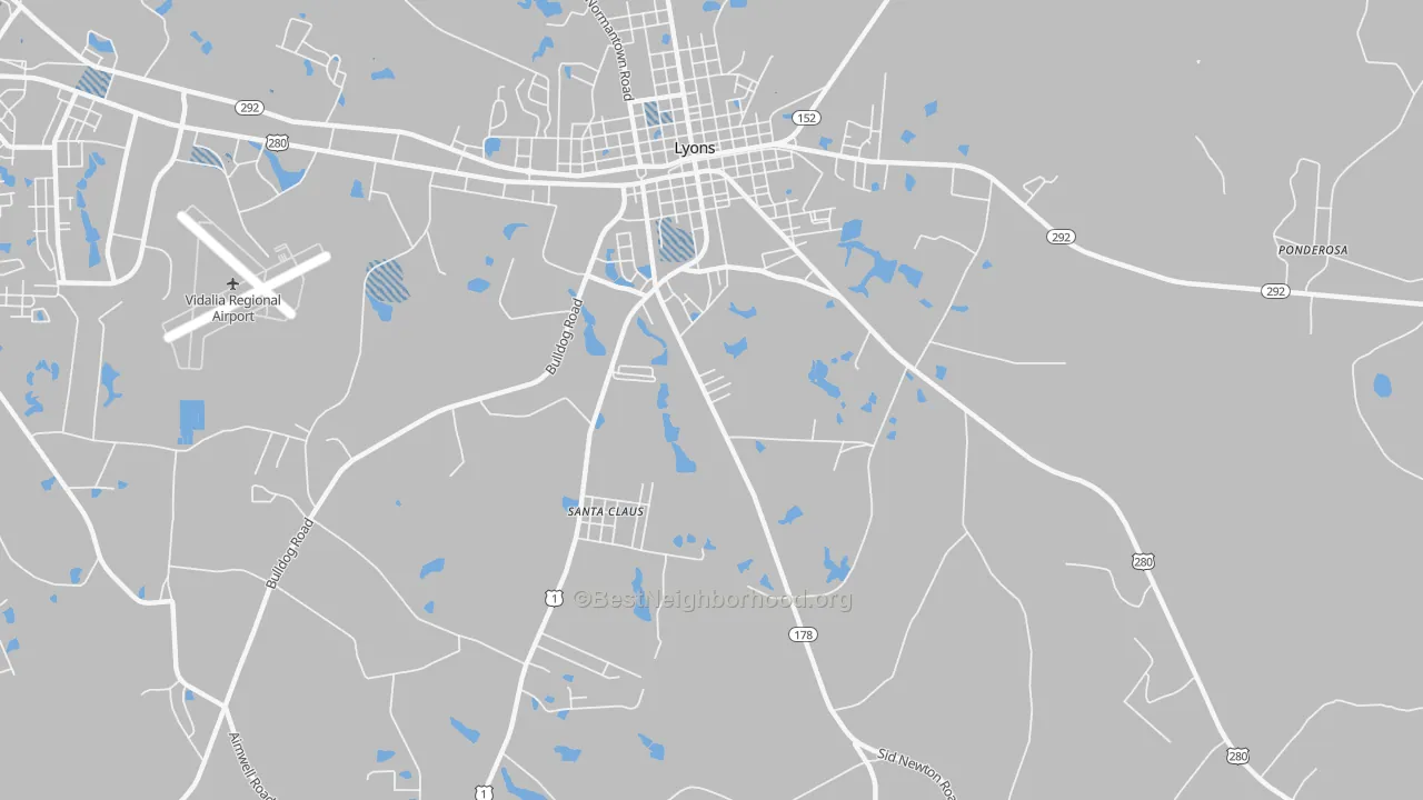 Transit Grade map of Santa Claus, GA