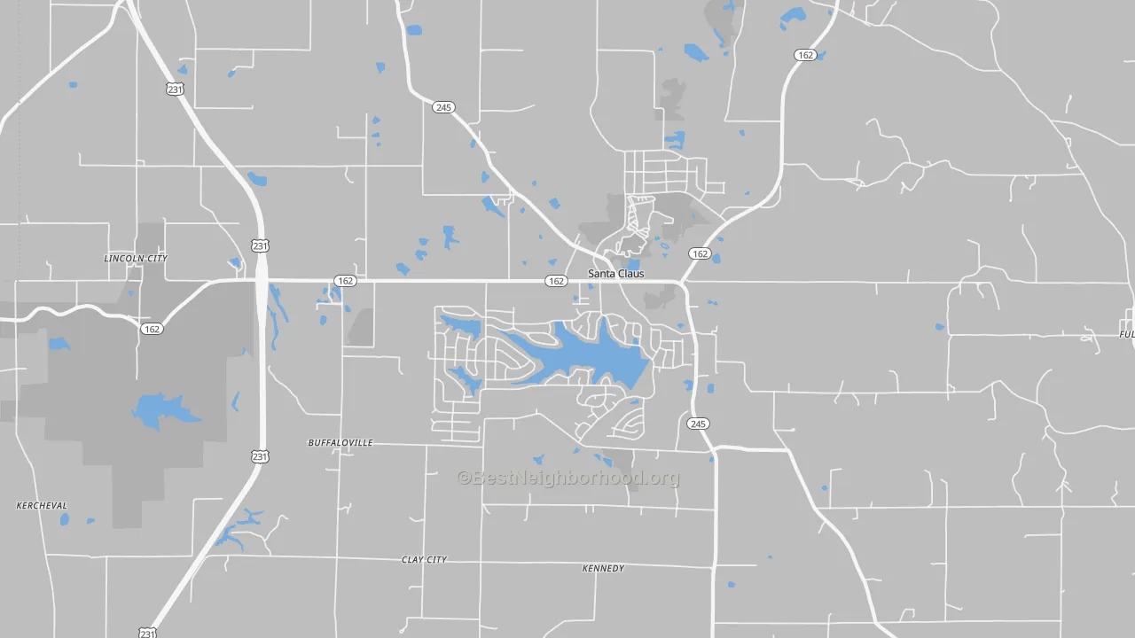 Transit Grade map of Santa Claus, IN
