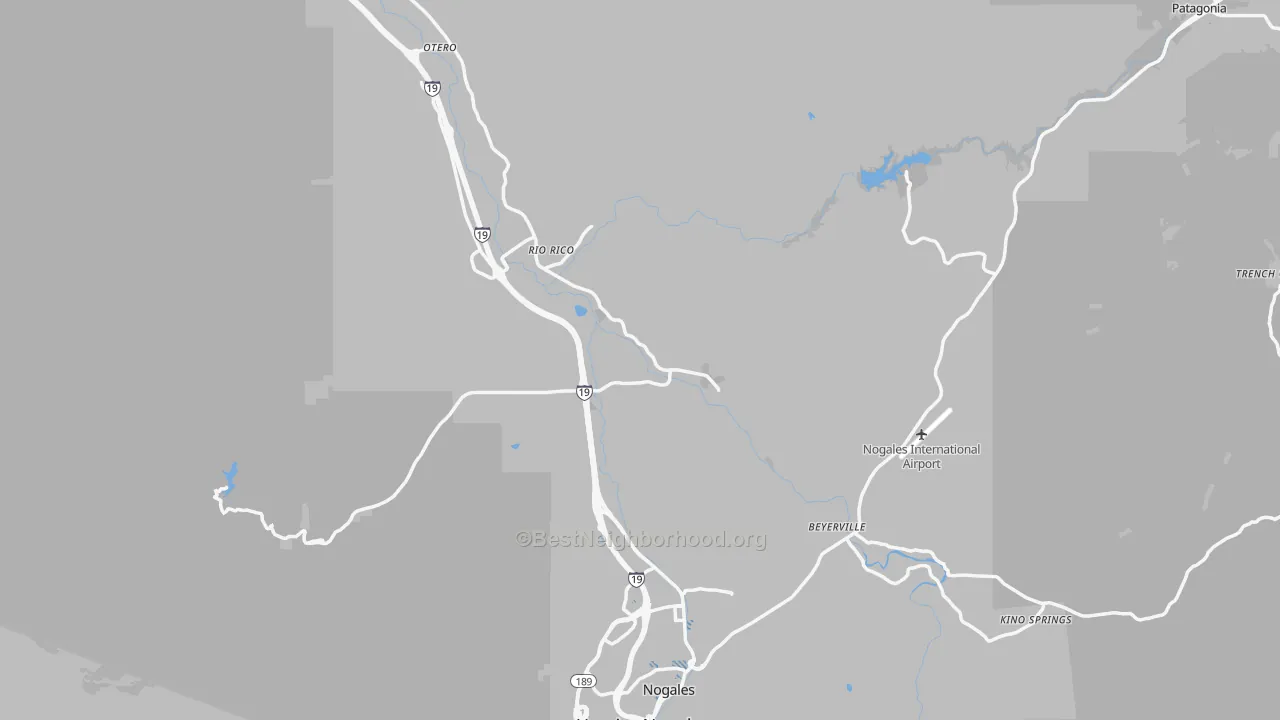 Transit Grade map of Santa Cruz County, AZ