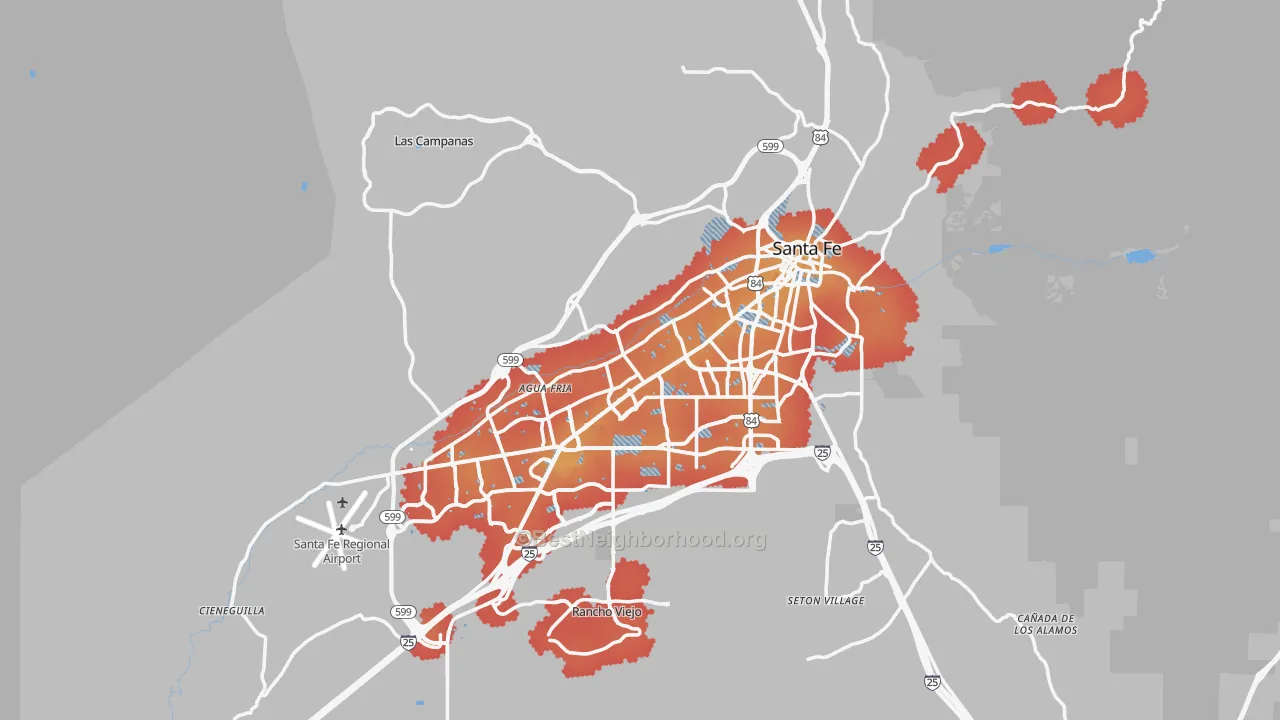 Transit Grade map of Santa Fe, NM
