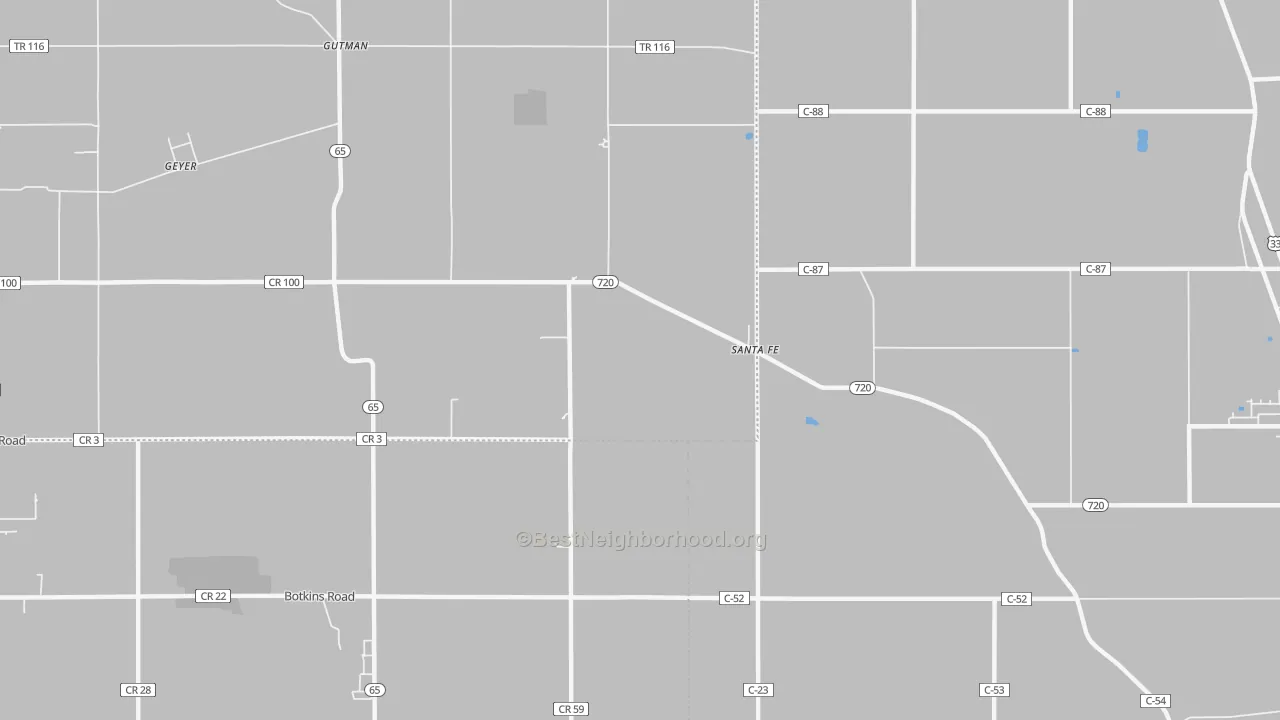 Transit Grade map of Santa Fe, OH