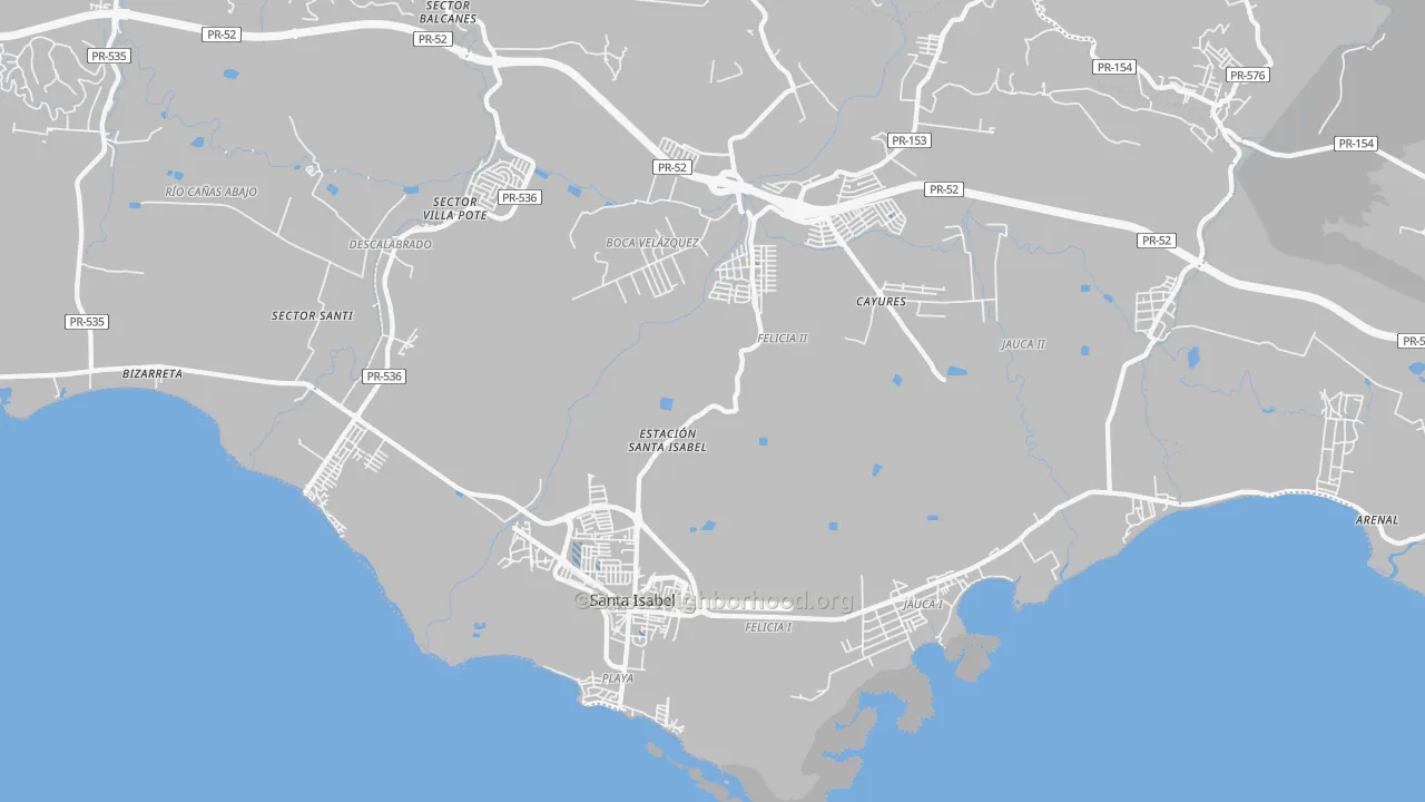 Transit Grade map of Santa Isabel Municipio, PR