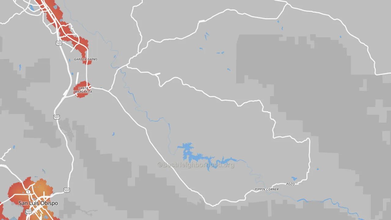 Transit Grade map of Santa Margarita, CA