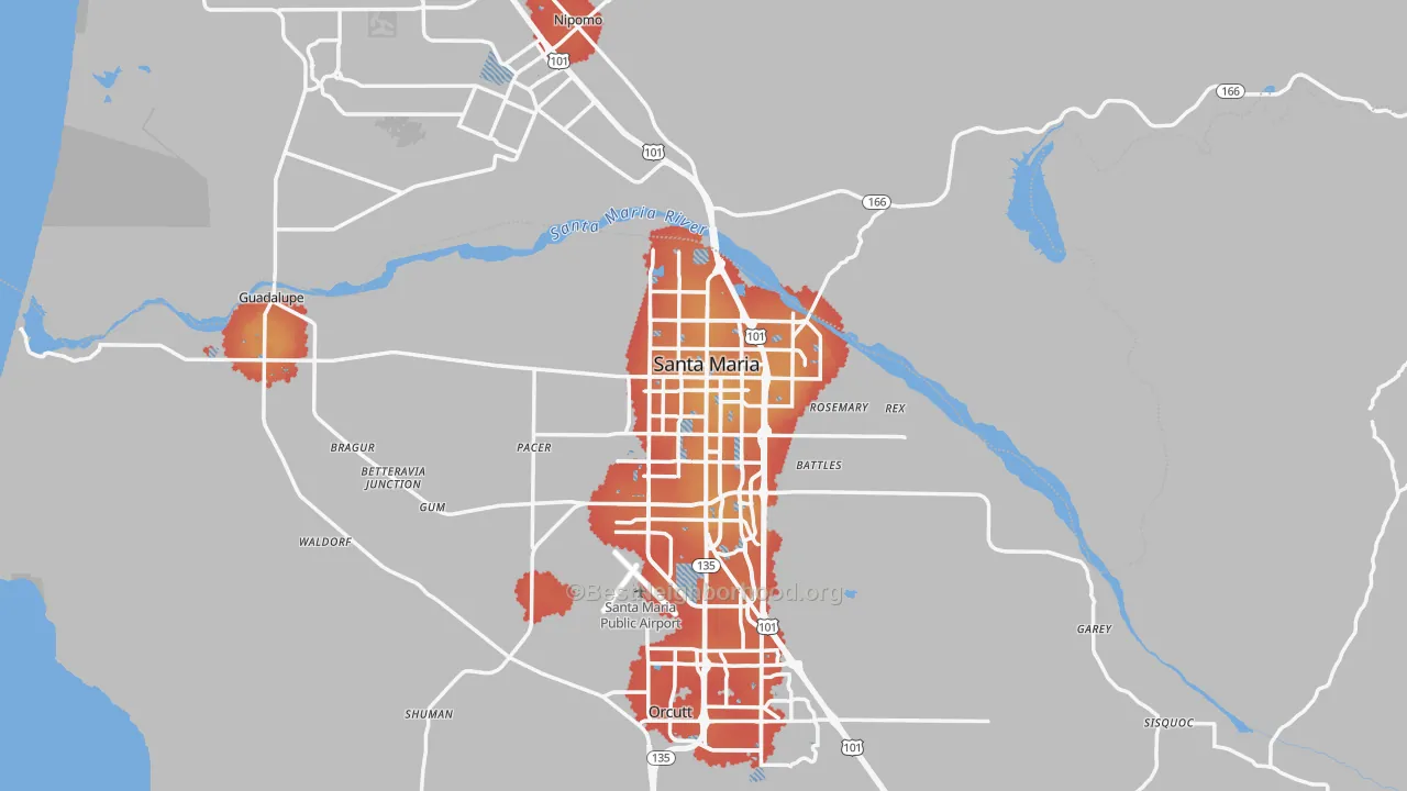 Transit Grade map of Santa Maria, CA