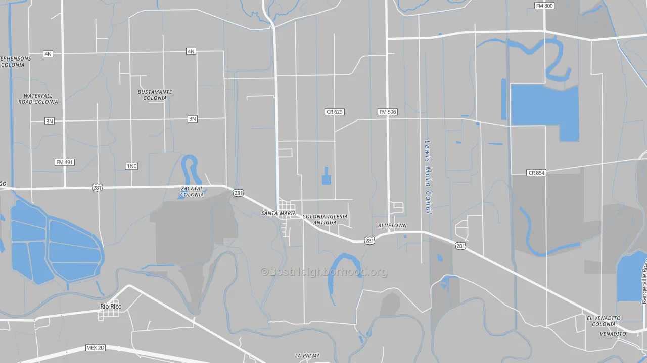 Transit Grade map of Santa Maria, TX