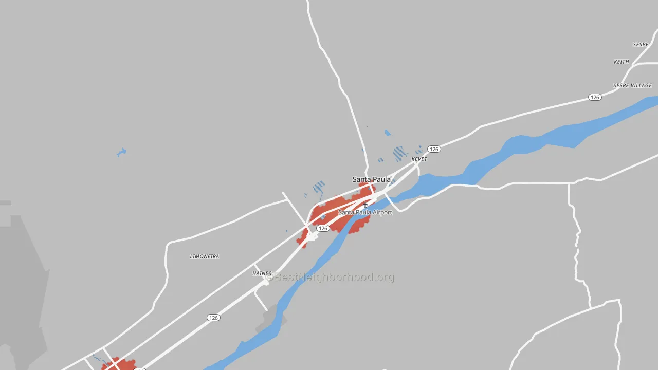 Transit Grade map of Santa Paula, CA