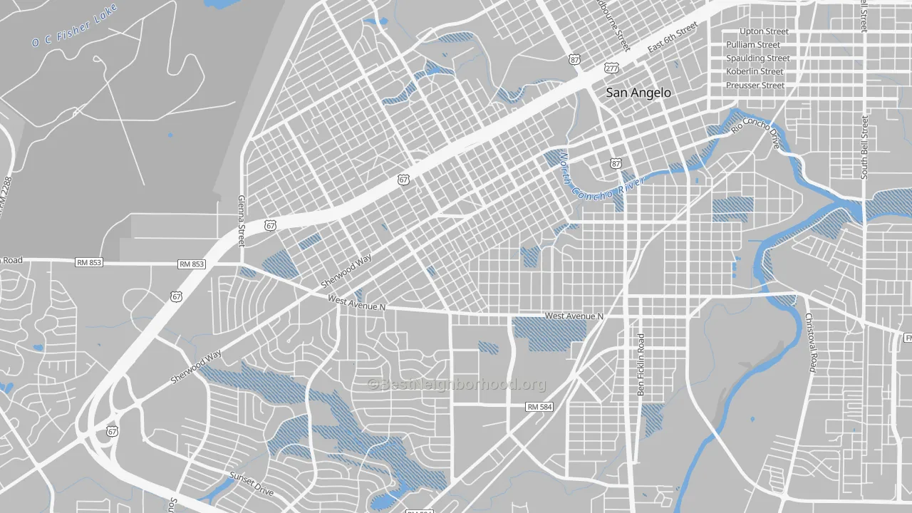 Transit Grade map of Santa Rita, San Angelo, TX