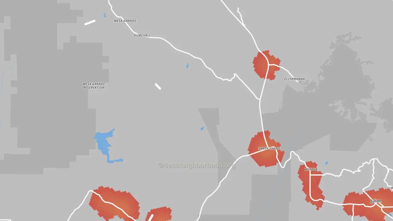 Transit Grade map of Santa Ysabel, CA