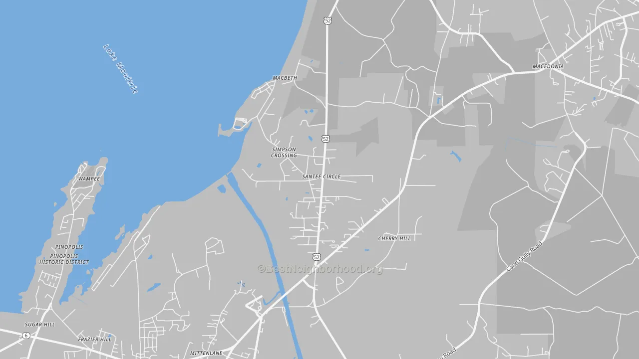 Transit Grade map of Santee Circle, SC