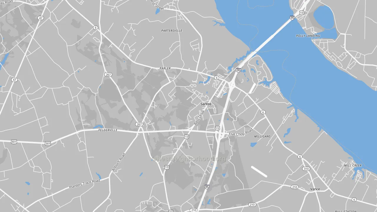 Transit Grade map of Santee, SC