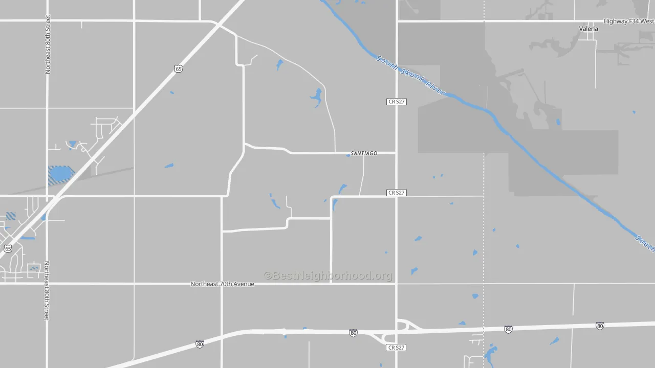 Transit Grade map of Santiago, IA