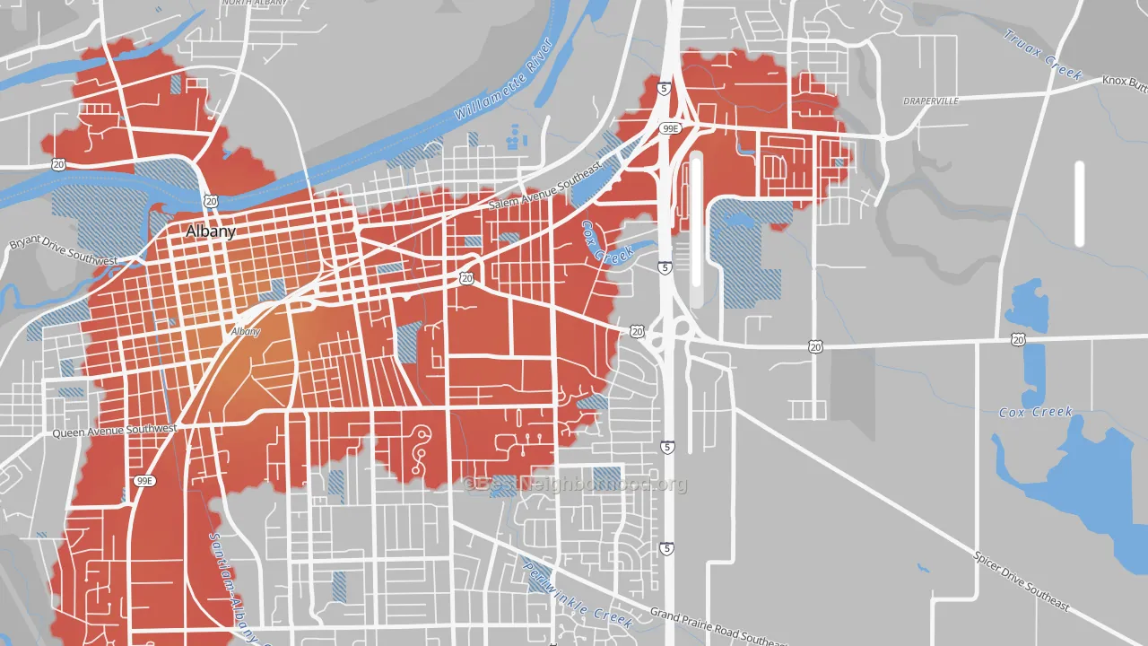 Transit Grade map of Santiam, Albany, OR