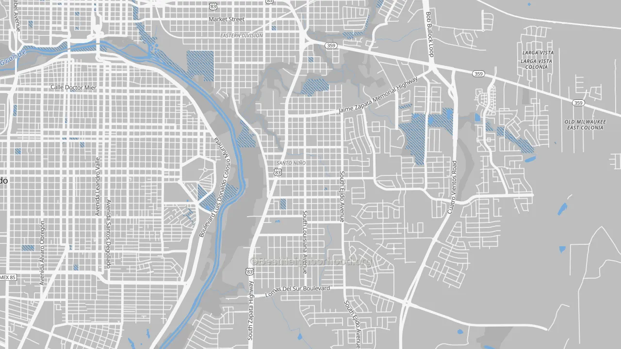 Transit Grade map of Santo Nino, Laredo, TX