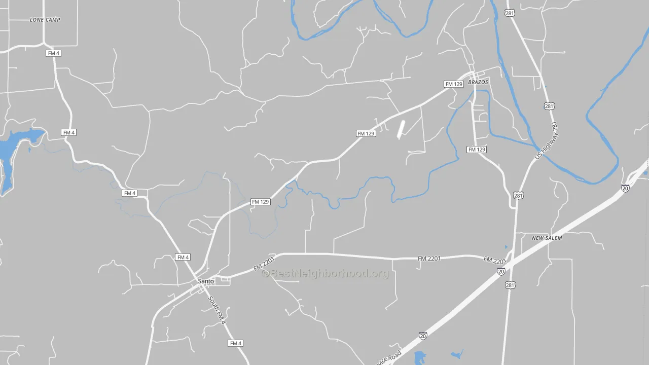 Transit Grade map of Santo, TX