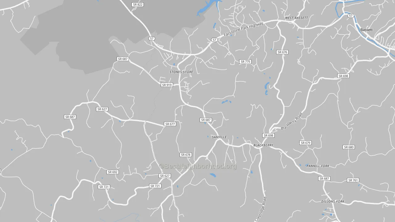 Transit Grade map of Sanville, VA