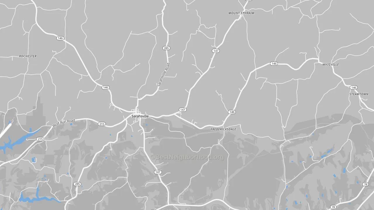 Transit Grade map of Sarahsville, OH