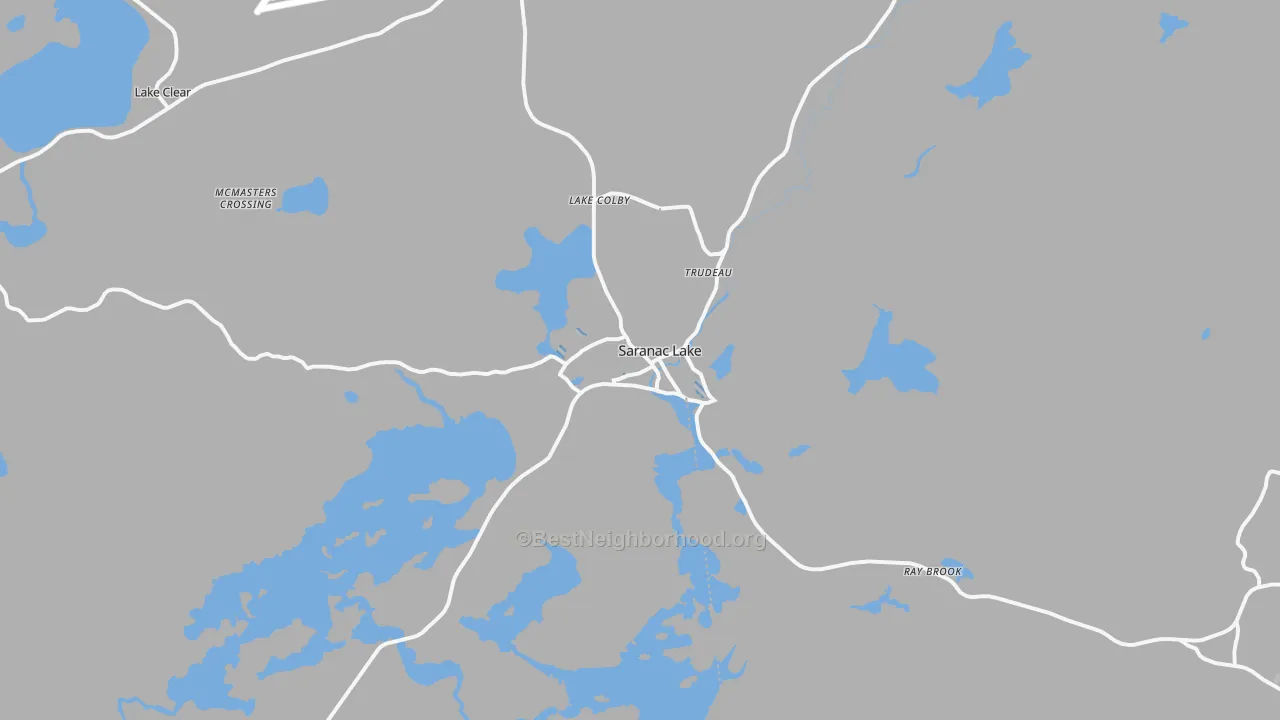 Transit Grade map of Saranac Lake, NY
