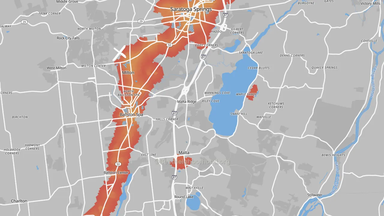 Transit Grade map of Saratoga County, NY
