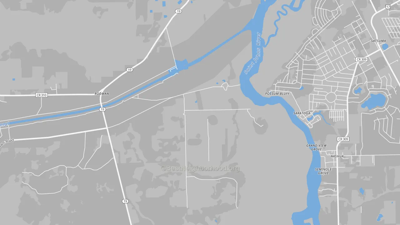 Transit Grade map of Saratoga, FL
