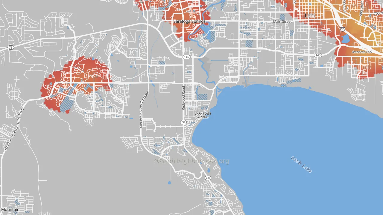 Transit Grade map of Saratoga Springs, UT