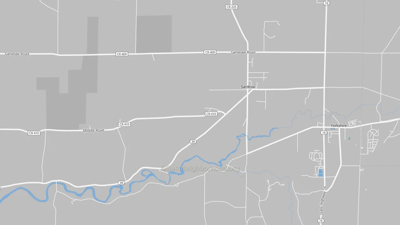 Transit Grade map of Sardinia, NY