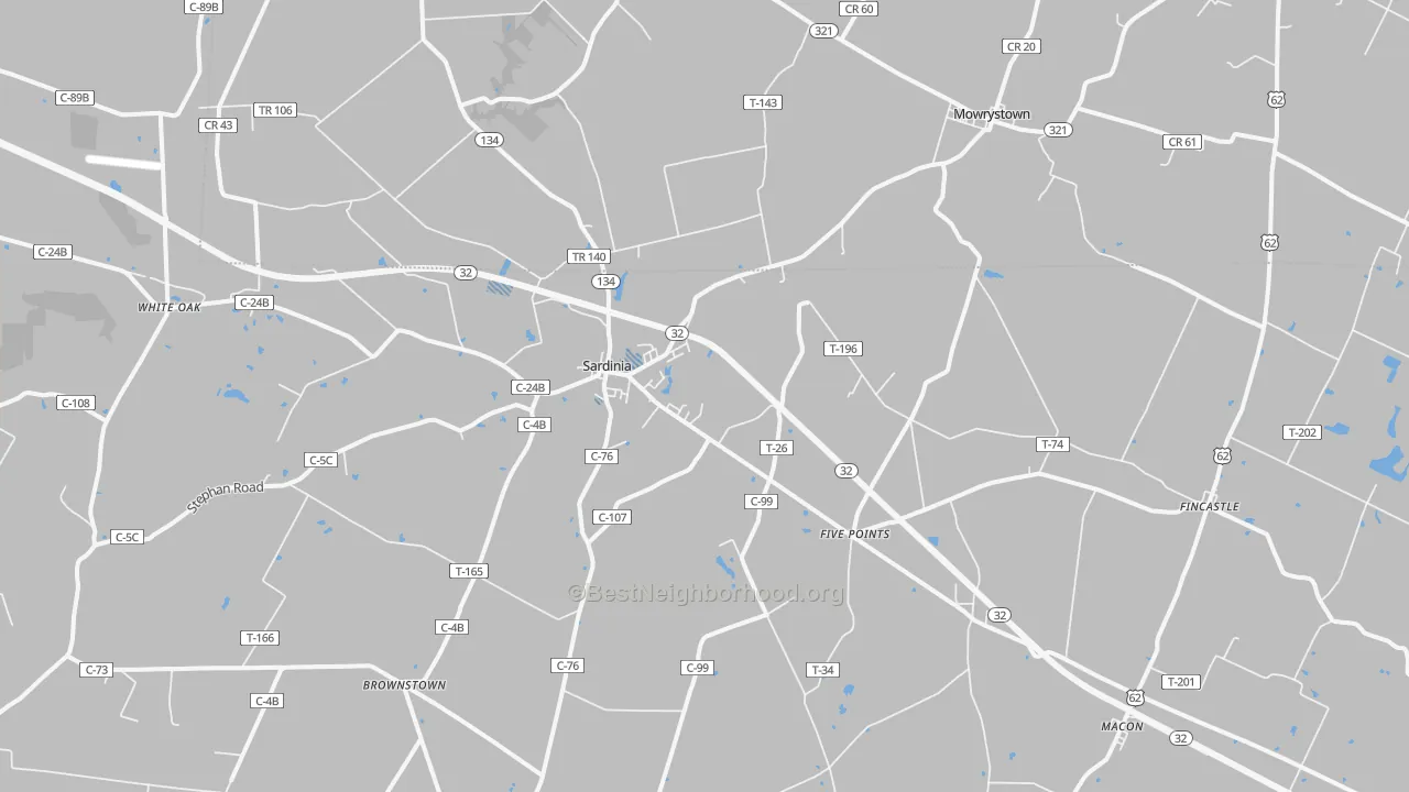 Transit Grade map of Sardinia, OH