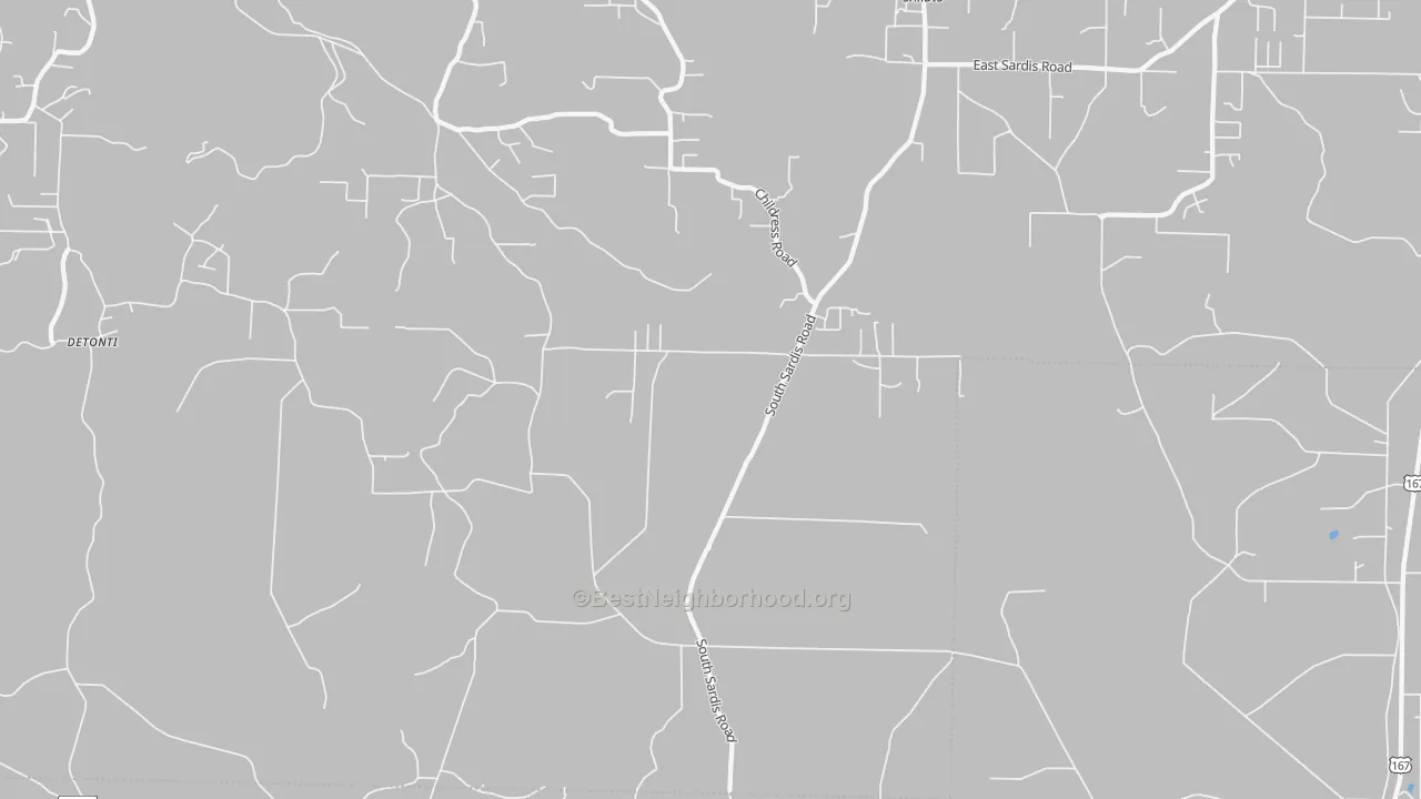Transit Grade map of Sardis, AR
