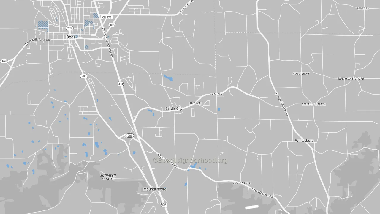 Transit Grade map of Sardis City, AL