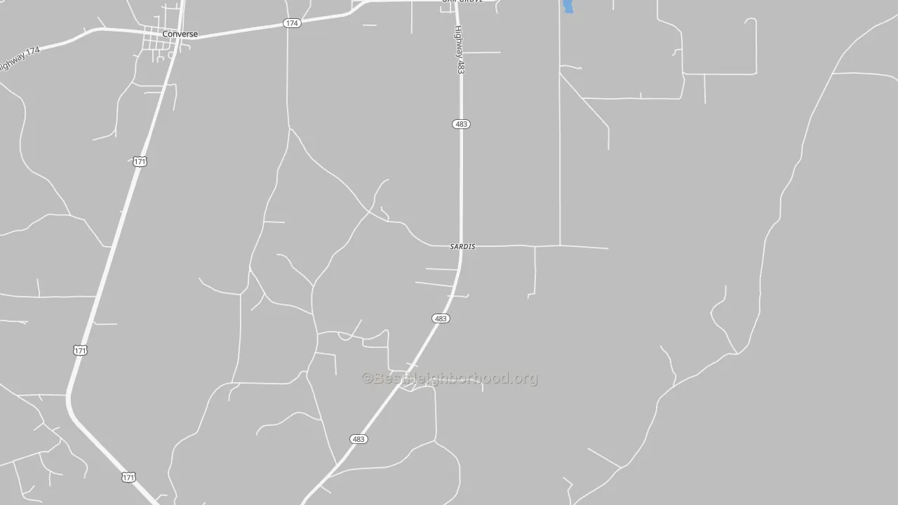 Transit Grade map of Sardis, LA