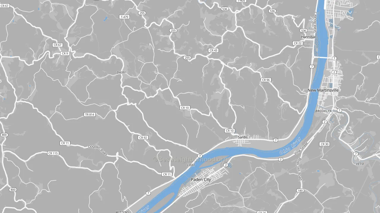 Transit Grade map of Sardis, OH