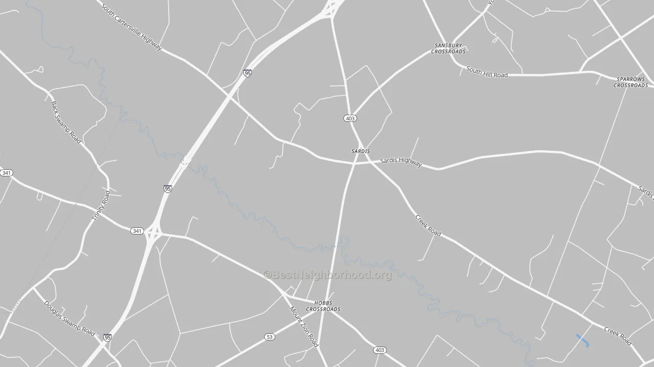 Transit Grade map of Sardis, SC