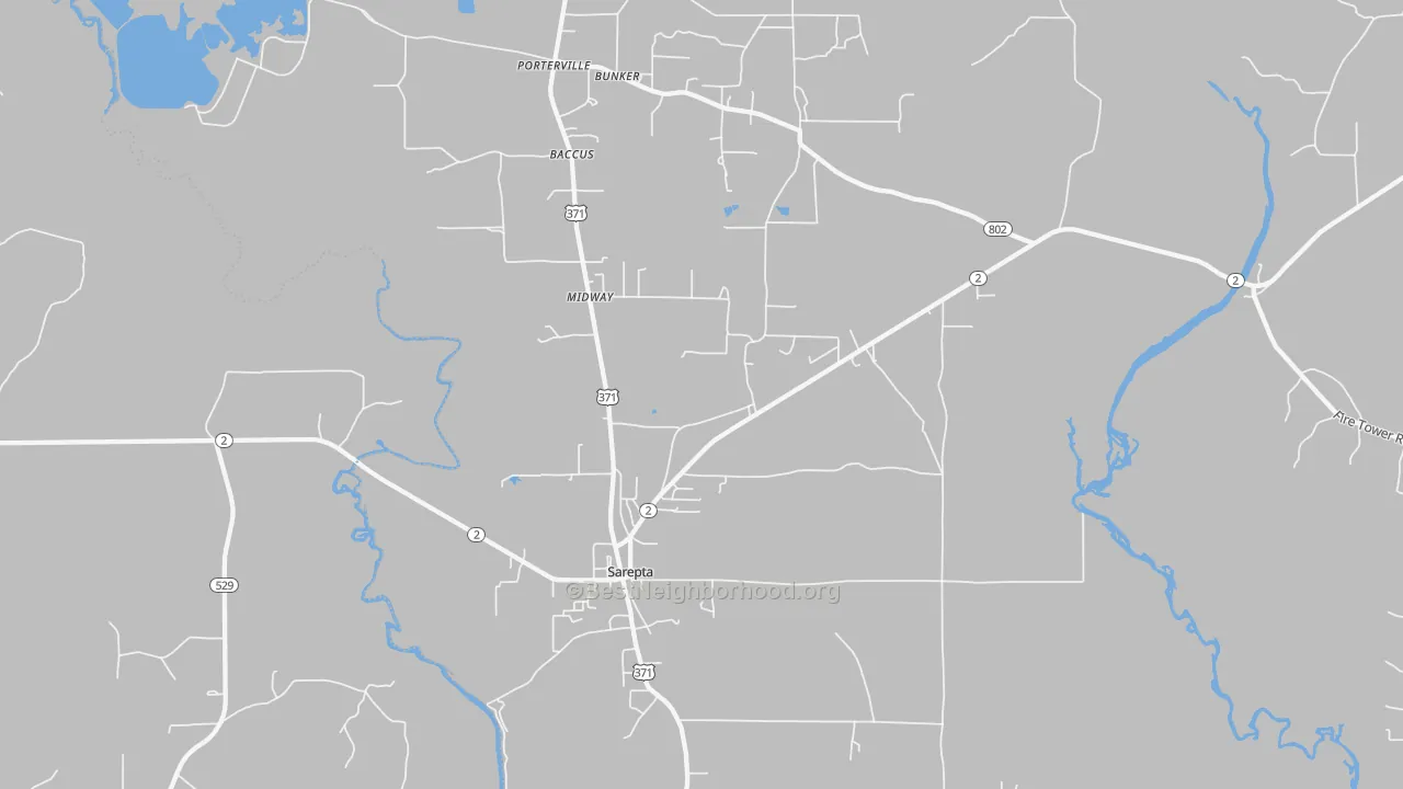 Transit Grade map of Sarepta, LA