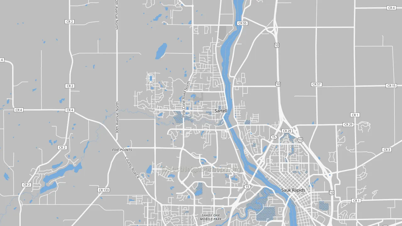Transit Grade map of Sartell, MN