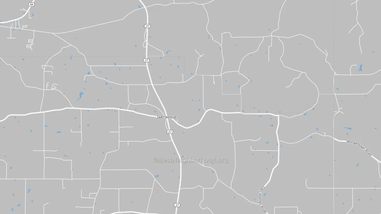 Transit Grade map of Sartinsville, MS