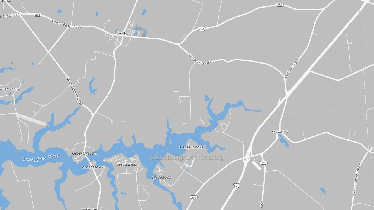 Transit Grade map of Sassafras, MD