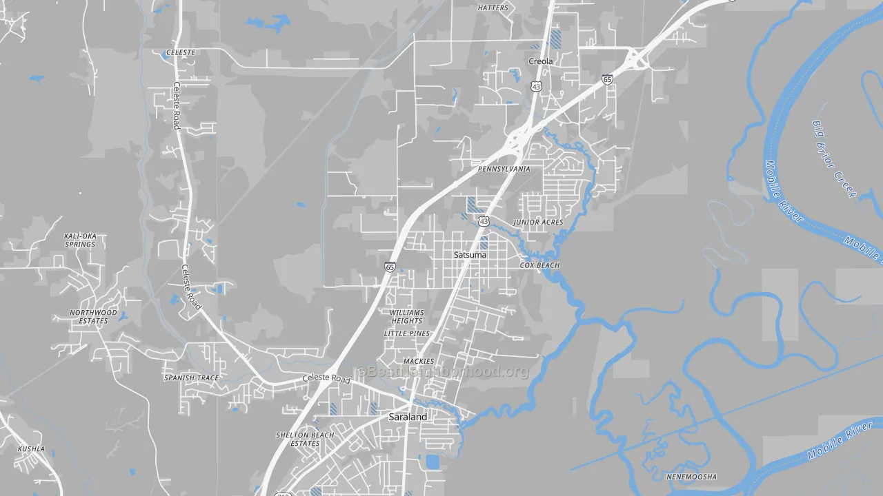 Transit Grade map of Satsuma, AL