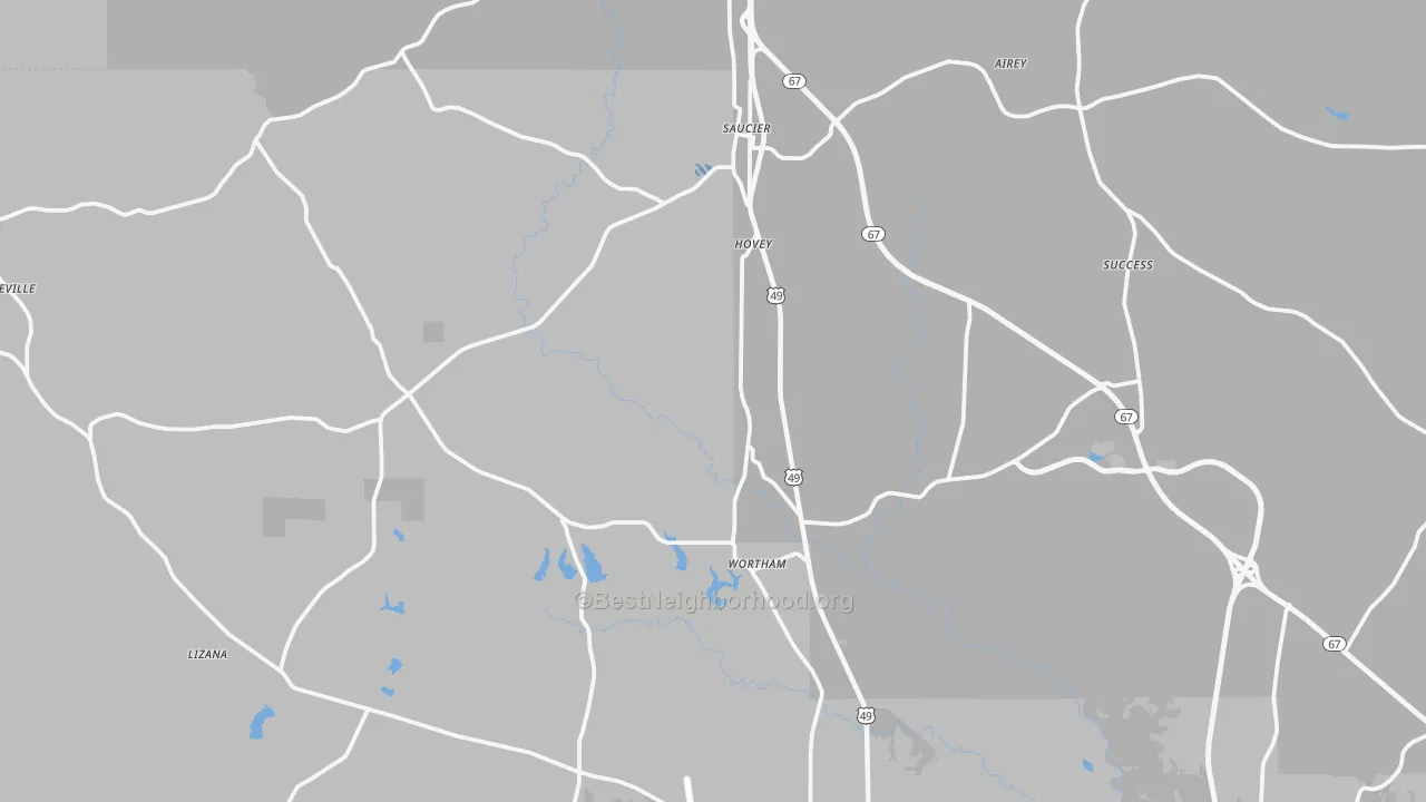 Transit Grade map of Saucier, MS
